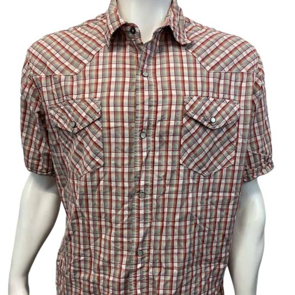LEVI STRAUSS Signature Western Pearl Snap Shirt Lg